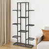 Black 7-Tier Metal Plant Stand,Corner Flower Shelf for Plants,Plant Display Rack