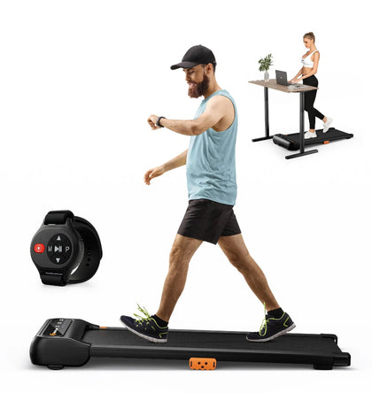 2-in-1 Walking Pad Treadmill Under Desk Running Machine LED Panel W/ 12 Programs