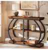 104cm Console Table, 3-Tier Industrial Entryway Table with Arched Metal Frame
