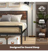 King Metal Bed Frame Industrial Platform Bed with Headboard & Footboard