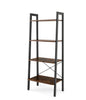 Plant Flower Stand 4-Tier Bookshelf w/Adjustable Foot Pads-Brown