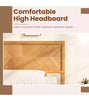King Size Bed Frame Acacia Wood Platform Bed w/ Headboard Caramel