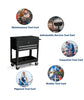 Industrial Service Cart Lockable Tool Organizer w/ Drawers-Black