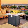 Square Propane Fire Pit Table 40000 BTU Gas Firepit w/ Lava Rocks and Lid