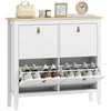 4 Drawer Shoe Cabinet with Flip Doors for Hallway, Entryway, White