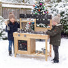 Mud Kitchen for Kids Outdoor Wooden Pretend Play Kitchen with Stoves