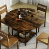 120 CM Round Dining Table Mid-Century Modern Kitchen Table for 4-6