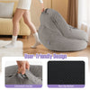 Boneless Floor Single Sofa Chair w/Soft Stripe Corduroy Cover-Grey