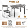 Sturdy Metal Frame Dining Set for 4 with Storage Rack