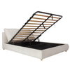 4ft6 Double Bed, Ottoman Bed Frame with Padded Headboard and Under-bed Storage