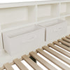 Wooden Daybed 3ft Single Bed w/ Charging Headboard & Bookcase Footboard, White