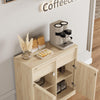 80cm Buffet Cabinet w/ 2 Drawers and 2 Doors, Wooden Sideboard Storage Cupboard