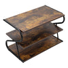 3 Tiers Metal Frame Shoe Rack Storage Organizer Wooden Footwear Stand Shelves UK