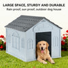 Outdoor Large Dog Kennel Grey Durable Plastic Winter House Insulating Waterproof