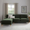 Dusk Hampshire Dark Olive Velvet Left Hand Chaise Sofa RRP £999