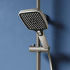Square Thermostatic Shower Mixer Gunmetal Grey Rainfall Handset Knob Control
