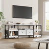 1.6M TV Stand w/2 Drawers & Open Storage Shelves,Sturdy Metal Frame,Up to 90" TV