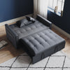 Living Room Sofa Bed Pull Out 2 SeaterConvertible Sleeper 2 with Cushions Grey