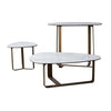Coffee Table Marble Effect Glass Ceramic Top Gold Metal Frame Living Room Home