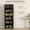 Modern Kitchen Cupboard Storage Cabinet with 6 Shelves, Black