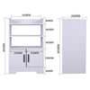 80cm Freestanding Kitchen Cupboard 2-Door Storage Cabinet w/ 4 Shelves, White