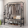 Metal Clothes Rail Rolling Garment 2 Shelf Heavy Duty Hanging Rack Display Stand