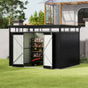 Galvanised Metal Garden Shed Outdoor Tool Storage House with Lockable Door Black