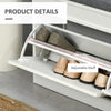Shoe Storage Bench with Seat Cushion Hallway Cabinet Organizer with 2 Drawers Ad