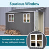 4x10ft Lean To Garden Shed Metal Storage Tool House Pent Roof Grey