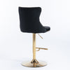 Velvet Swivel Bar Stools Set of 2 Swivel Kitchen Barstools Bar Chairs Grey Black