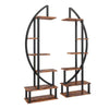 2 Pcs 6 Tier Tall Metal Indoor Plant Stand Round-Shaped Plant Shelf Holder Patio
