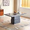 Elgin Extending Glass Top Gloss Coffee To Dining Table In Grey