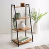 4 Tier Ladder Shelf Storage Shelving Unit Wooden Bookcase Plant Display Oak Deco