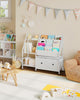 Kids Bookshelf and Toy Storage, Children's Bookcase with 3-Tier Storage Shelf a