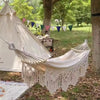 Boho Camping Hammock Outdoor Travel Double Person Hanging Hammock Rocking Bed UK