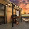 Aluminium Lean-To Gazebo, Wall-Mounted Hardtop Roof Pergola for Garden & Patio