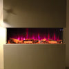 3D Media Wall Inset Electric Fire 3 Sided Panoramic Glass 9/12 LED Flame Colours
