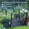 1.2M Metal Garden Bridge with Safety Railings, Outdoor Pond Bridge