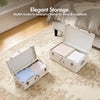 Cream Metal Storage Trunks Chest Bedroom, Dressing Room Set of 2, Beautify