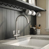Nuie Traditional 1 Tap Hole Kitchen Sink Mixer Tap Lever Handles Curved Spout