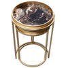 2-Piece Nesting Table Set - Modern Gold Frame with Decorative Marble Top