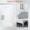 Bathroom Floor Cabinet Free Standing Storage Cupboard w/ 2 Drawers 2 Doors