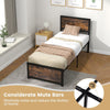 Single Size Bed Frame with High Headboard Metal Slats