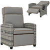 Rattan Garden Recliner Chair Sun Lounger Flip Table Footrest Outdoor Armchair