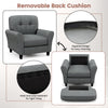 Tufted Upholstered Living Room Chair Reading Armchair w/ Removable Back Cushion