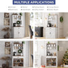 Kitchen Cabinet Hutch Storage Pantry with Microwave Stand Freestanding Buffet