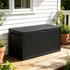 Large Outdoor Storage Box 340L Garden Patio Plastic Chest Lid Container Black