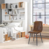 4X Dining Chairs Set Faux Suede Leather Padded Seat Metal Leg Kitchen