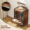 Rolling Vinyl Display Shelf Storage Cabinet with Drawer & Open Shelf
