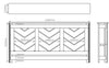 Radiator Cover Black Modern Chevron Slat Shelves MDF Cabinet Shelf Large